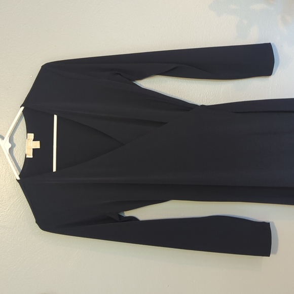 Michael by Michael Kors LBD Little Black Dress Long Sleeve Wrap Dress Small S - Picture 3 of 12